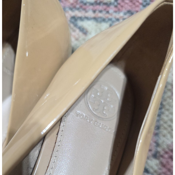 Tory Burch Gigi Pump Soft Patent Leather Heels Black/Beige Women’s Size 8.5 - Picture 6 of 7